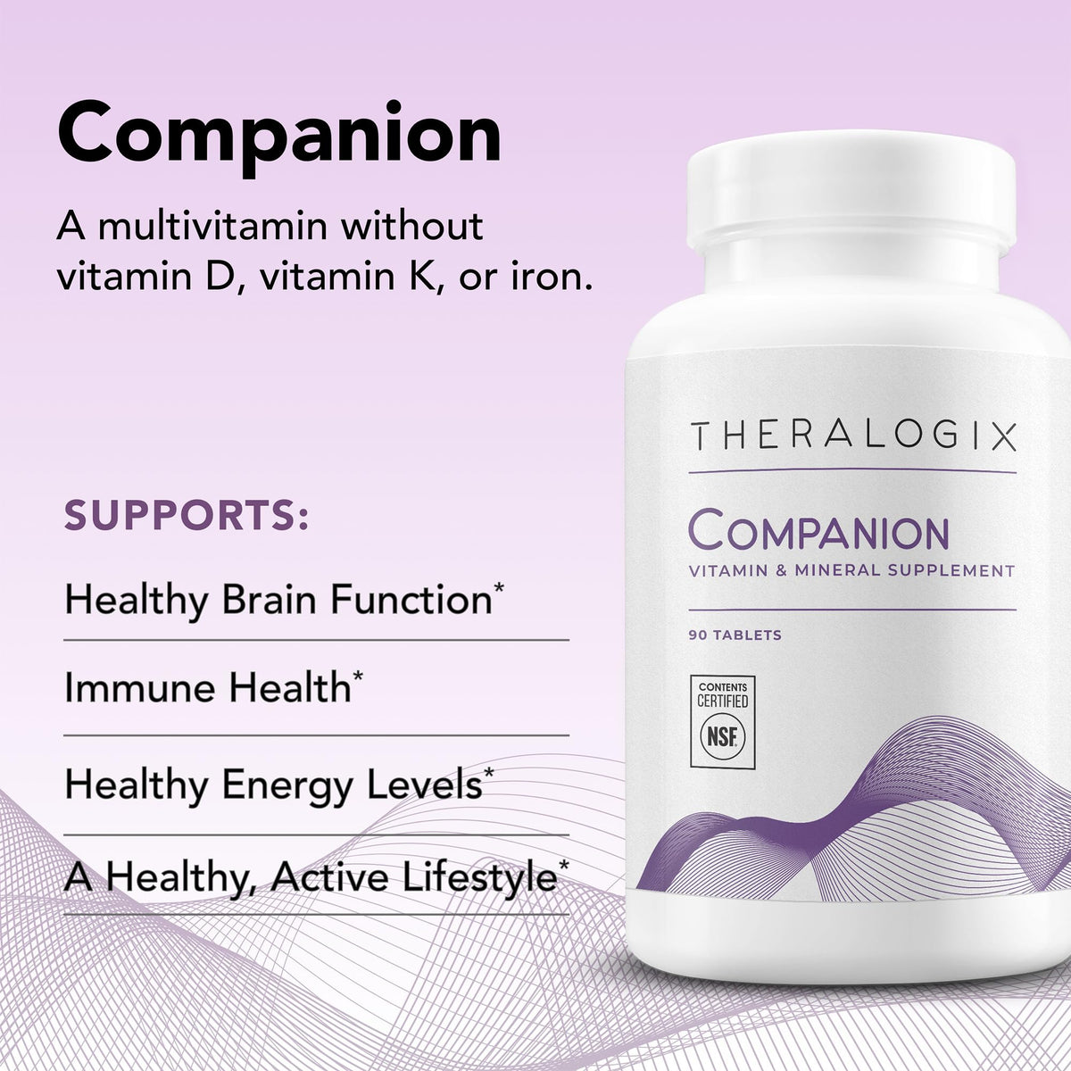Theralogix Companion Multivitamin Without Iron, D or K - 90 Tablets - image 2