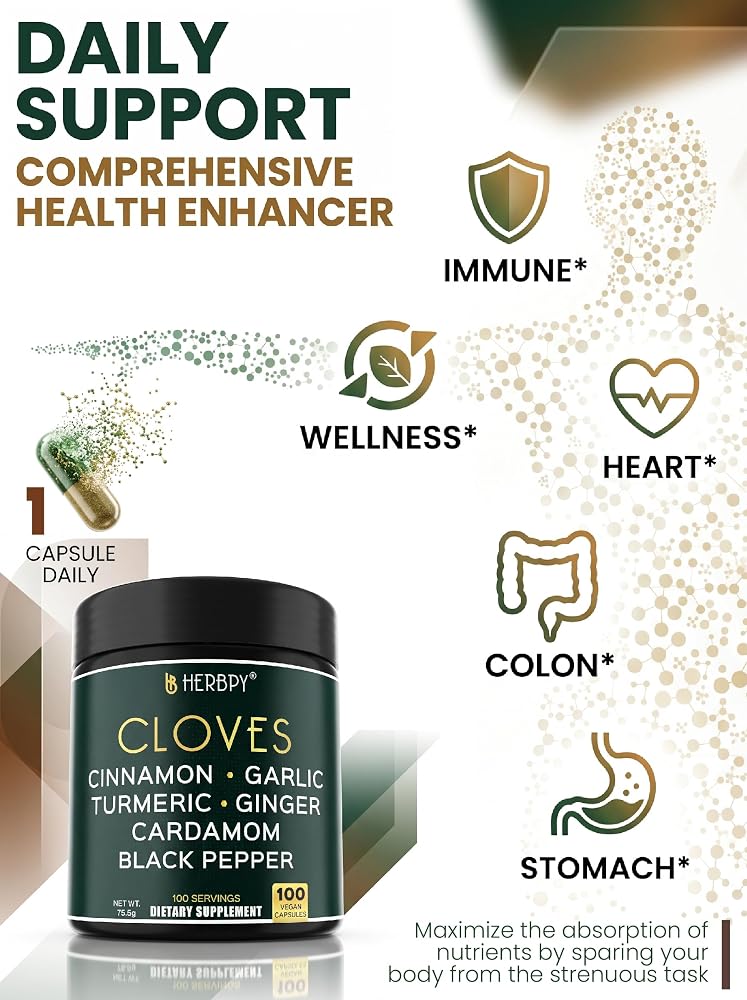 Herbpy 7in1 Clove Supplement 500mg - 100 Capsules - image 3