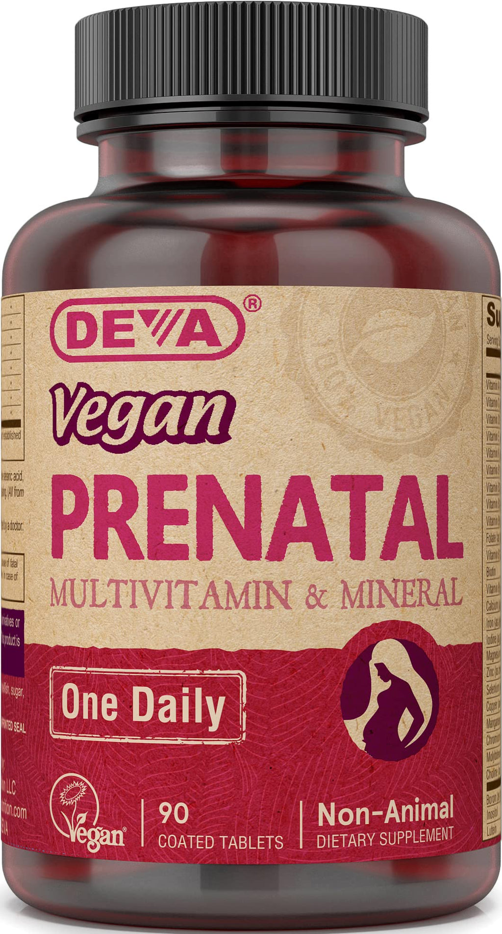 DEVA Vegan Prenatal Multivitamin - Once-Per-Day - 90 Tablets
