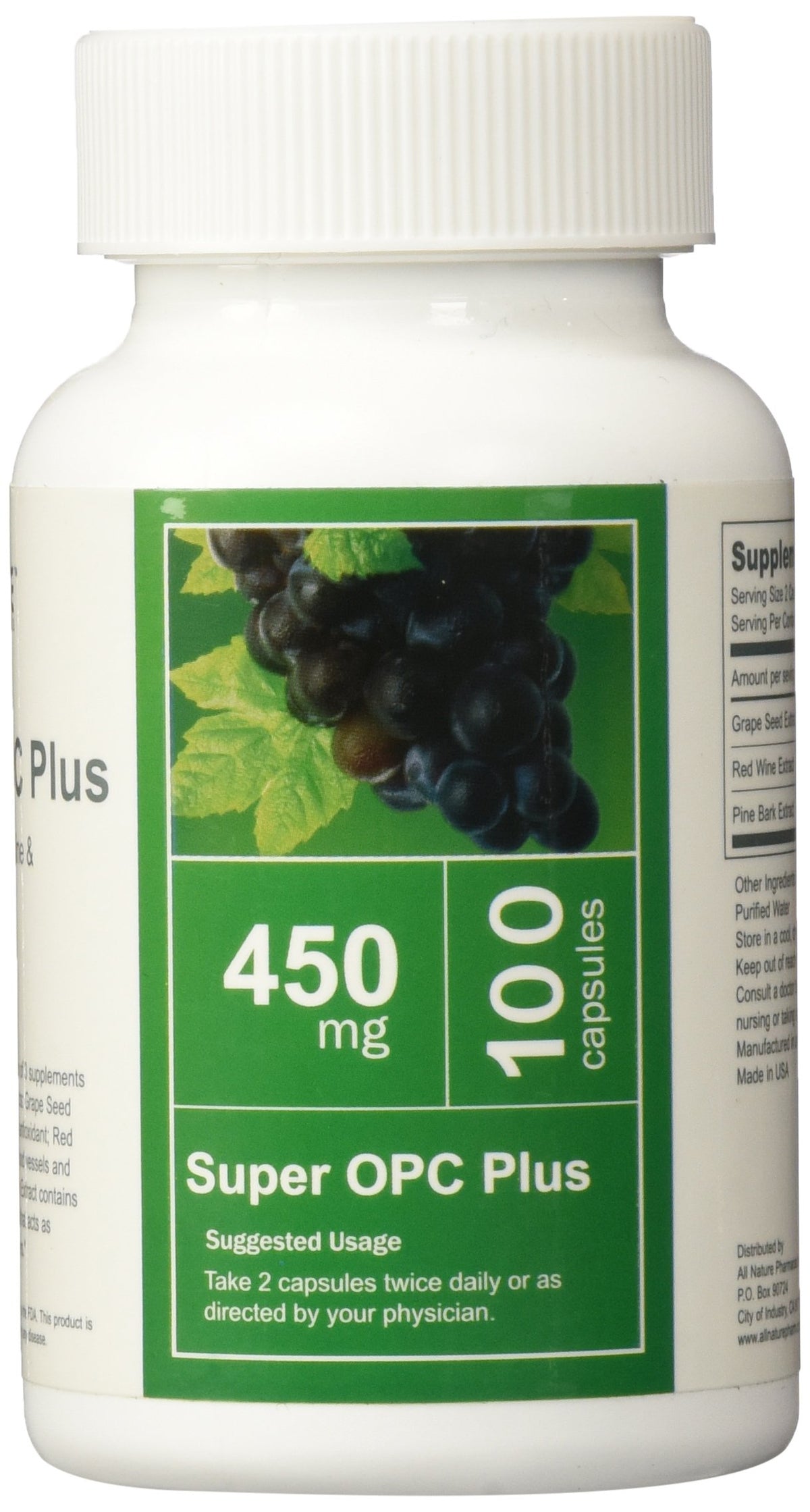 All Nature Super OPC Plus Grape Seed Extract - 100 Capsules