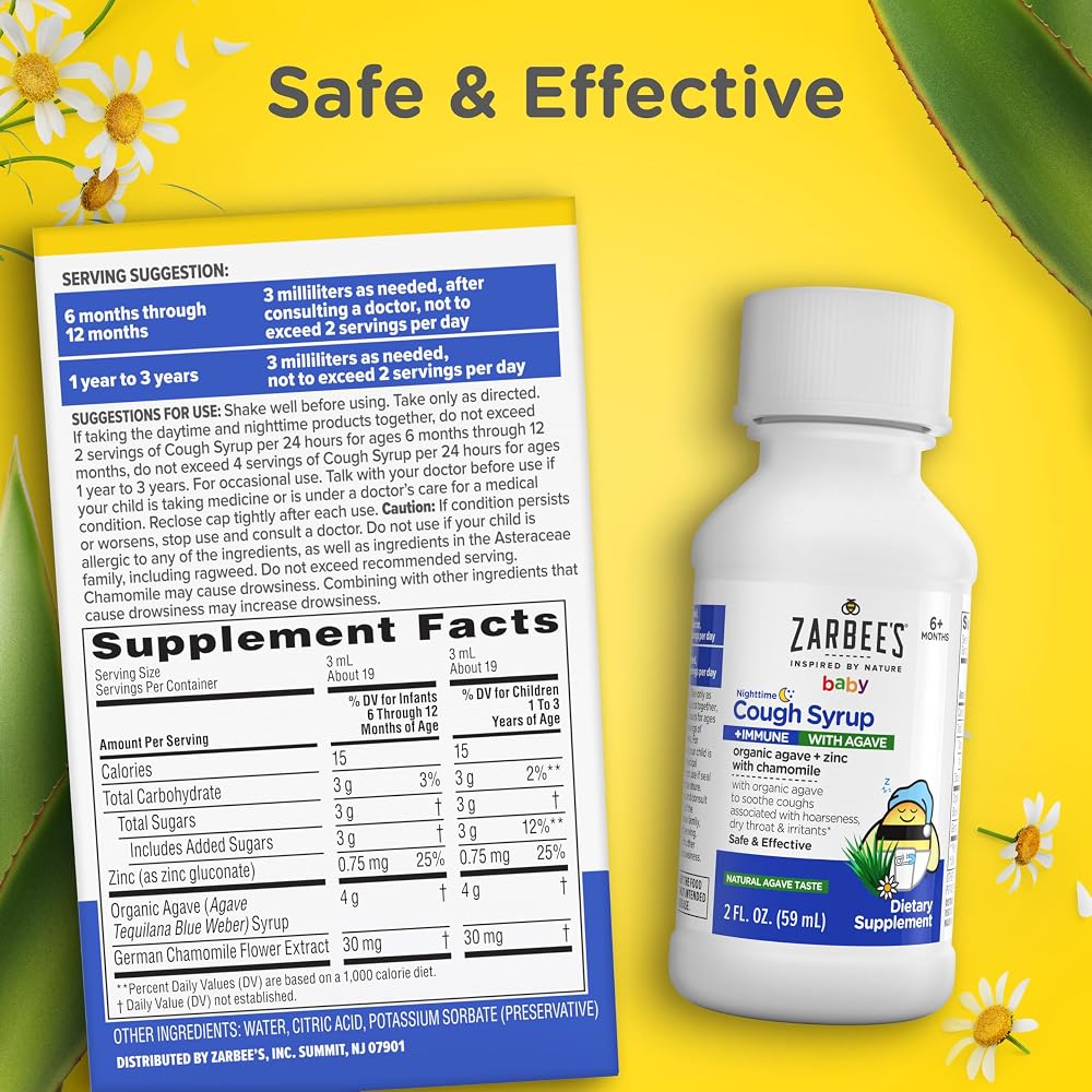 Zarbee's Baby Nighttime Cough Syrup with Agave & Zinc - 2 fl oz - image 7