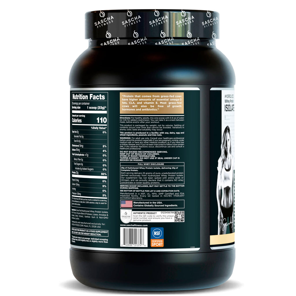 SASCHA FITNESS Hydrolyzed Whey Protein Isolate