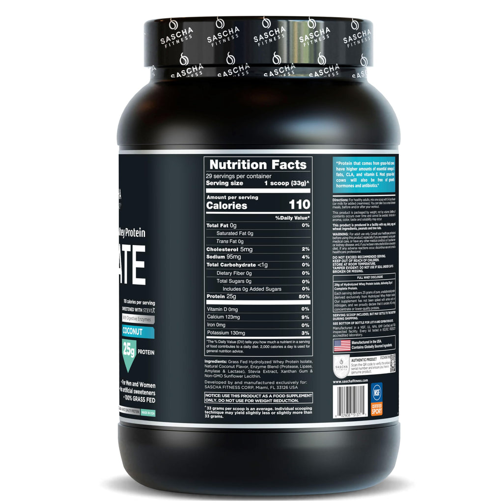 SASCHA FITNESS Hydrolyzed Whey Protein Isolate