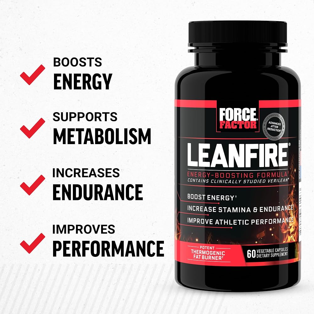 Force Factor LeanFire Pre-Workout Energy Pills - 60 Capsules - image 3