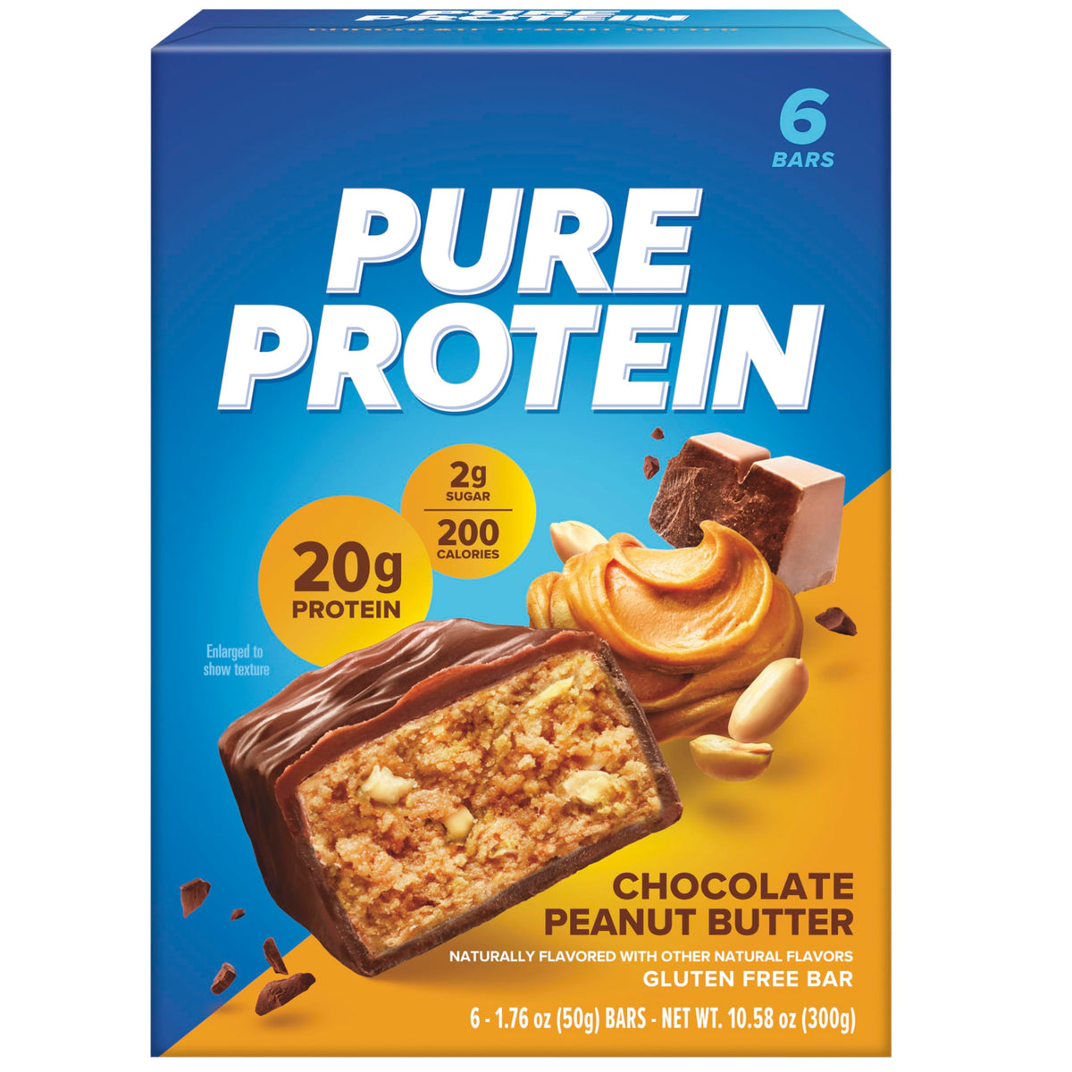 Pure Protein High Protein Bar Chocolate Peanut Butter - 6 Pack