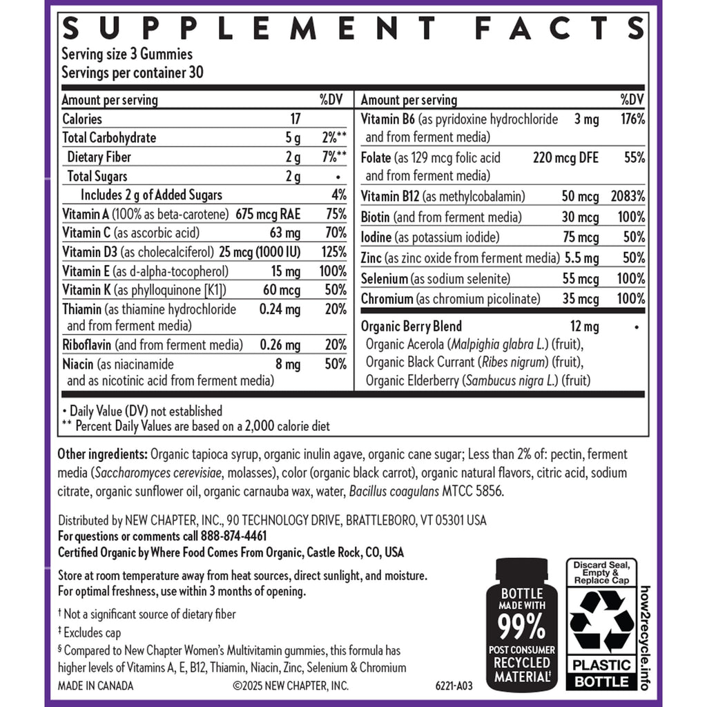 New Chapter Women's 50+ Multivitamin Gummies Berry Citrus - 90 Count - image 6