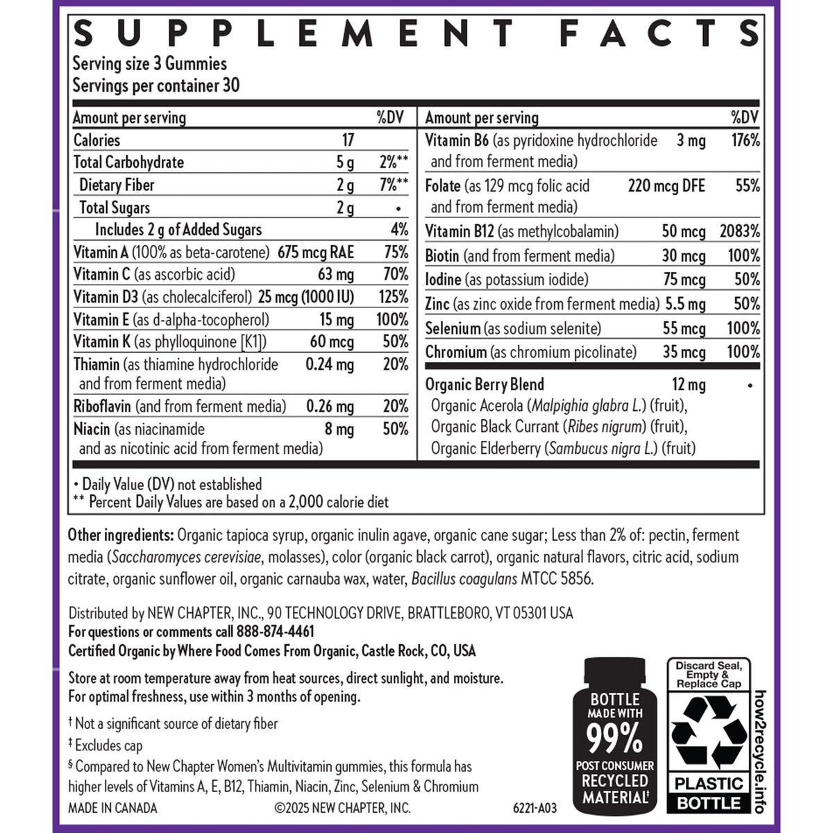 New Chapter Women's 50+ Multivitamin Gummies Berry Citrus - 90 Count - image 6