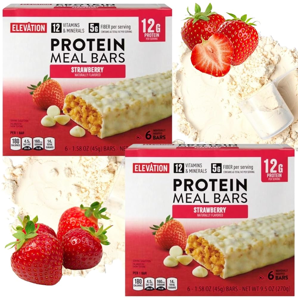 Generic Strawberry Protein Meal Bars Yogurt-Covered - 12 Pack - image 3