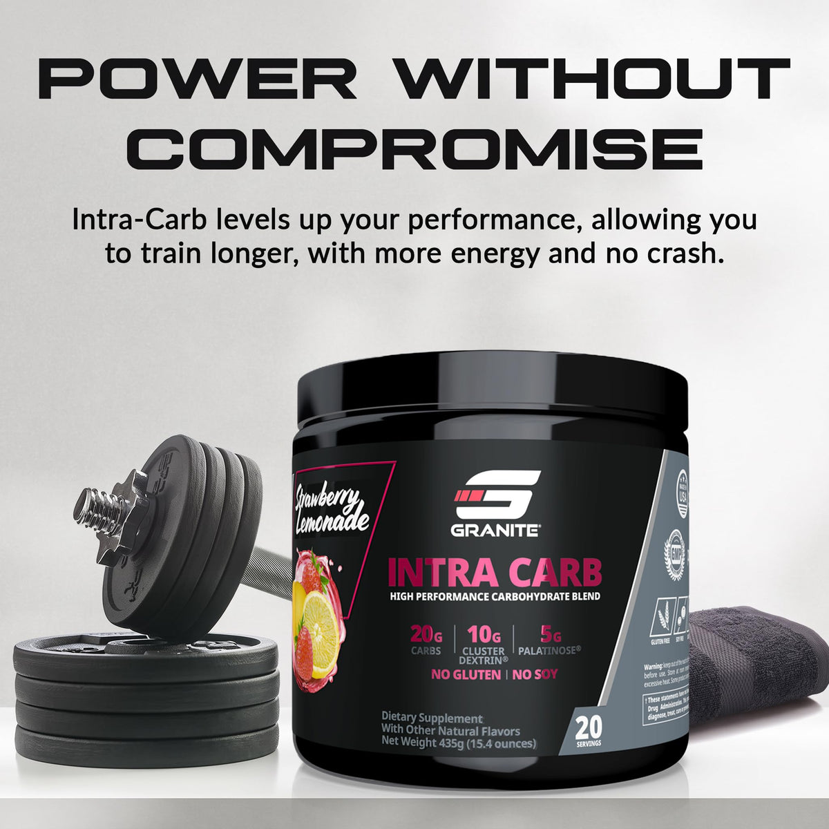 Granite Intra Carb Powder Strawberry Lemonade - 20 Servings - image 2