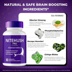 IDEAL PERFORMANCE Nite Hush Pro Brain Supplements Memory & Focus - 60 Capsules - image 6