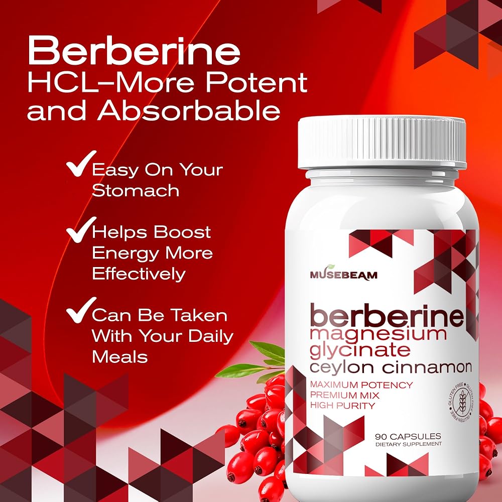 musebeam Berberine HCL Magnesium Glycinate - 90 Capsules - image 2