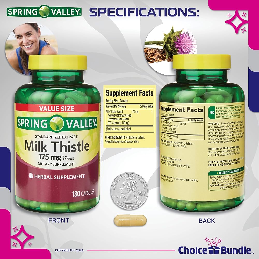 Choice Bundle Spring Valley Standardized Extract Milk Thistle Dietary