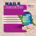 VitaMed Hair Skin and Nails Vitamins with Biotin 5000mcg - 60 Tablets - image 5