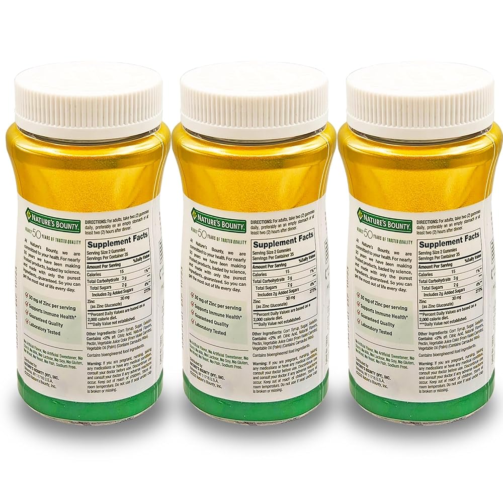 Nature's Bounty Zinc Gummies Mixed Berry for Immune Support - 210 Gummies - image 2