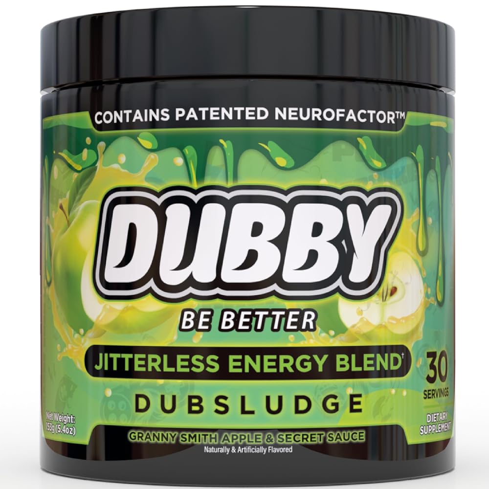 Dubby Sugar Free Energy Drink Powder Green Apple - 30 Servings