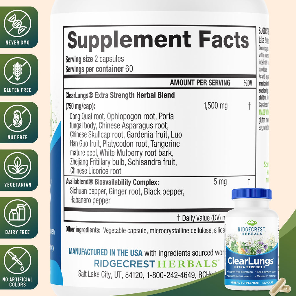 RidgeCrest Herbals ClearLungs Extra Strength