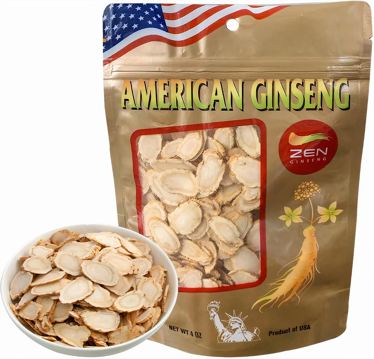Zen Ginseng American Wisconsin Ginseng Slices - 4 Oz