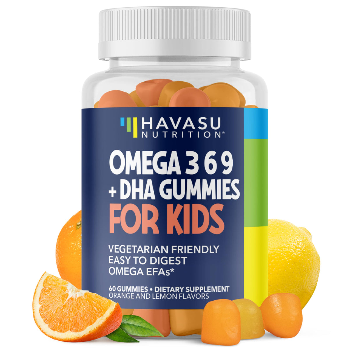 Havasu Nutrition Omega 3-6-9 + DHA Gummies for Kids - 60 Count