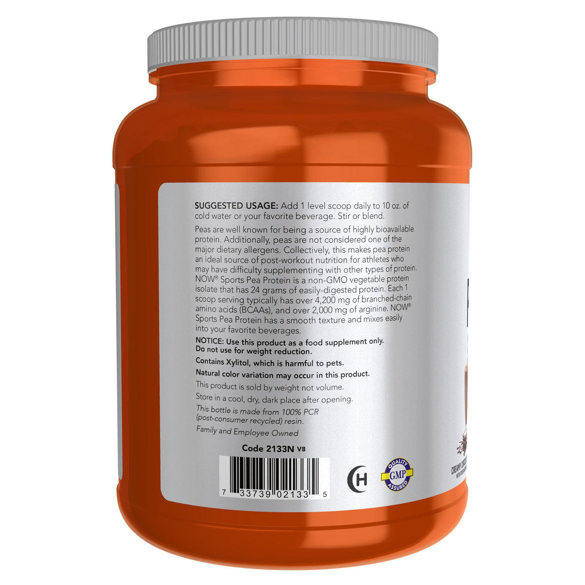 NOW Sports Pea Protein 24g Creamy Chocolate - 2 lbs - image 3