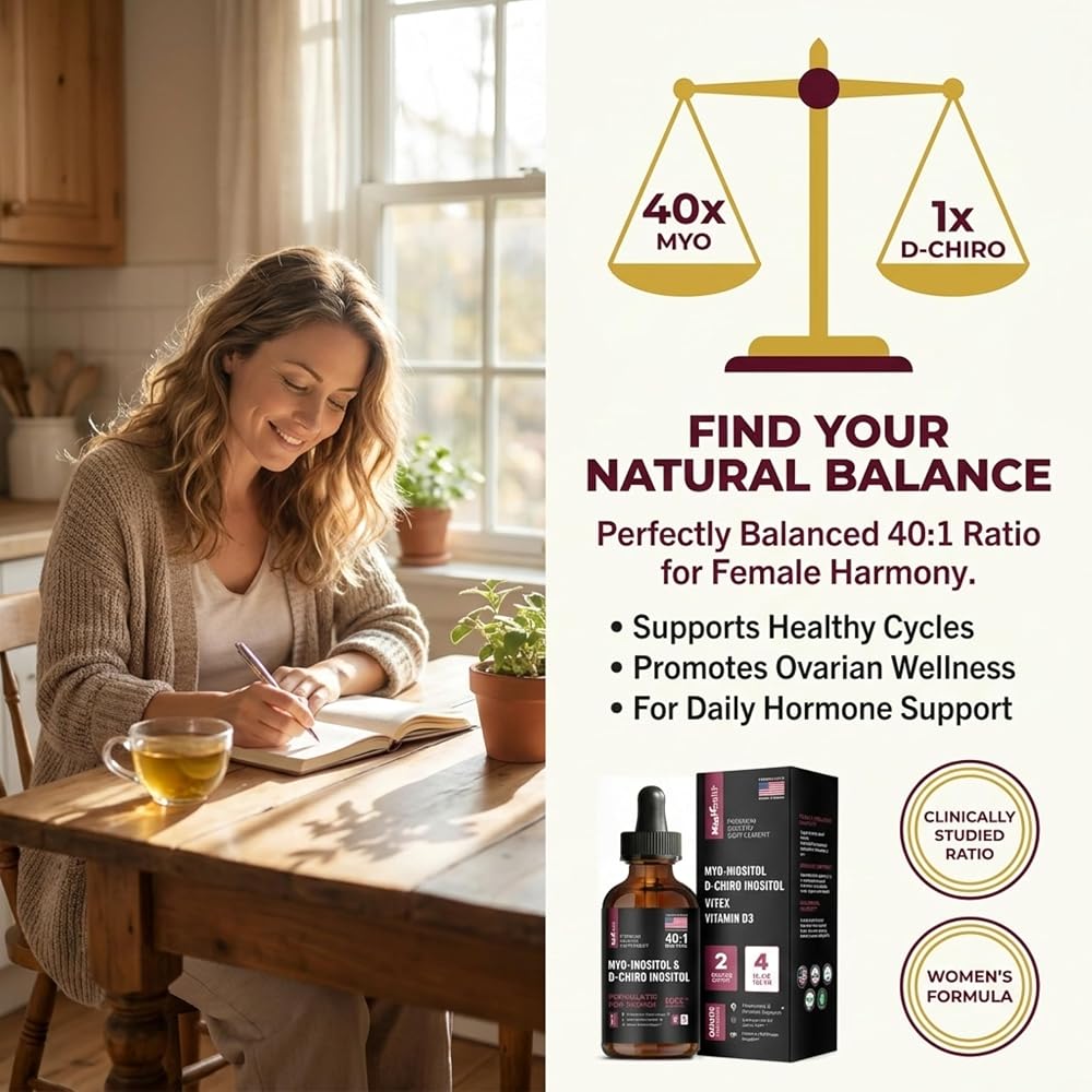 MagHealth Myo & D-Chiro Inositol Liquid Drops for Hormone Balance - 4 oz - image 2
