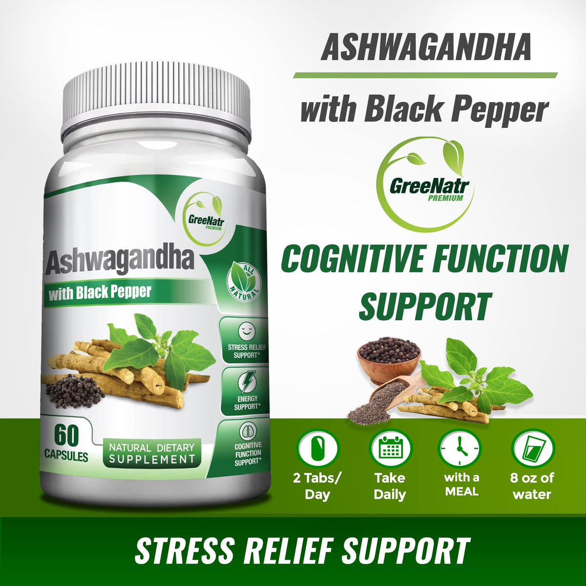 GreeNatr Organic Ashwagandha Capsules with Black Pepper - image 5
