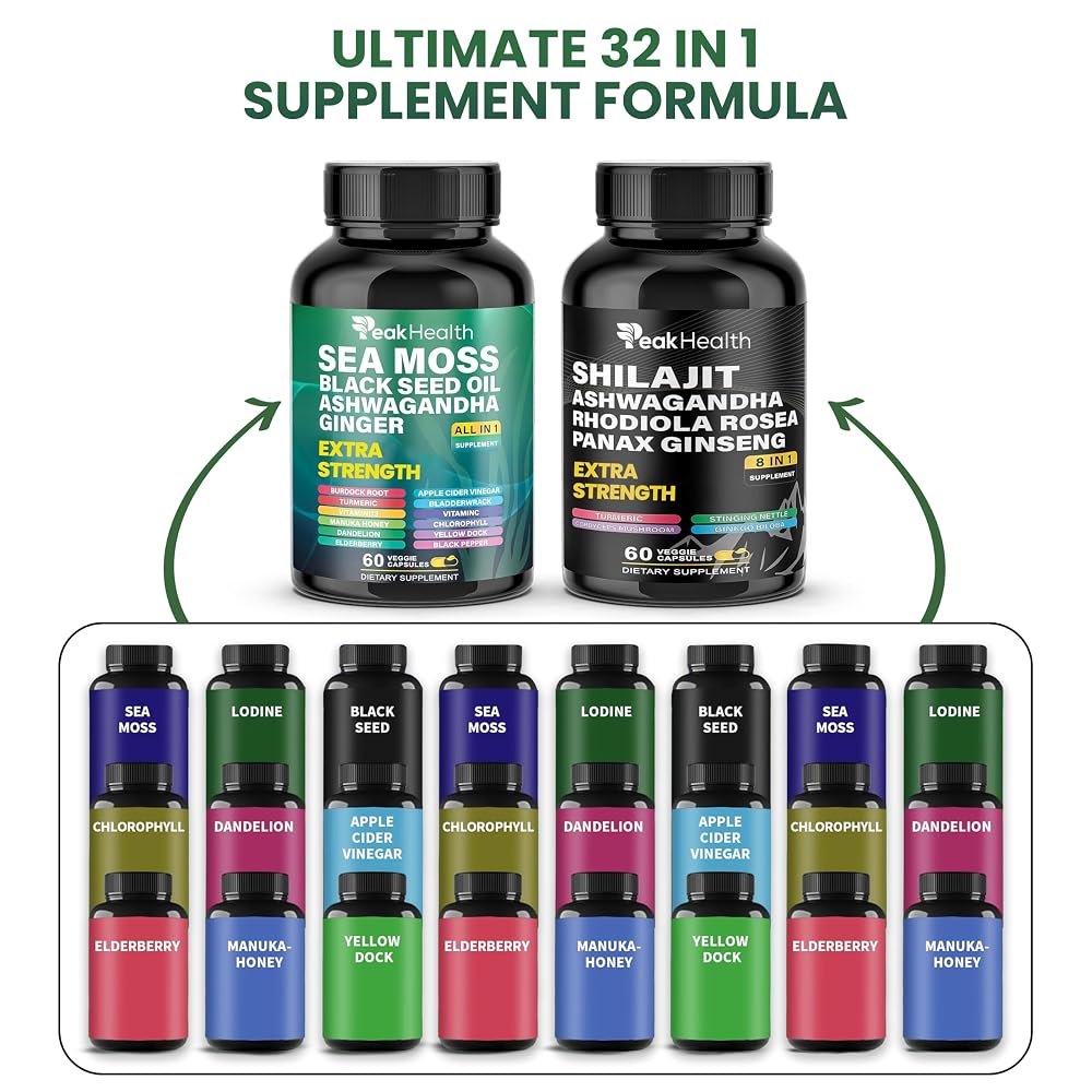 Peakhealth Shilajit and Sea Moss Bundle - 120 Capsules - image 5