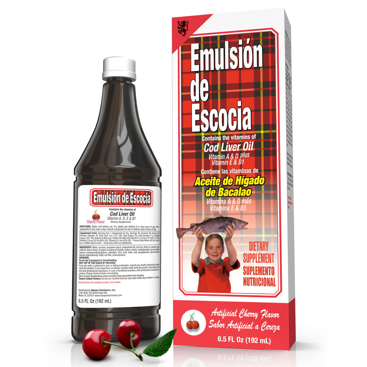 Emulsion de Escocia Cod Liver Oil, Vitamins A, D, E and B1