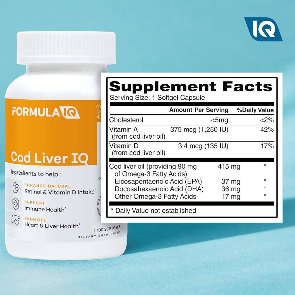 FIQ Formula IQ Cod Liver Oil Softgels - 100 Softgels - image 4
