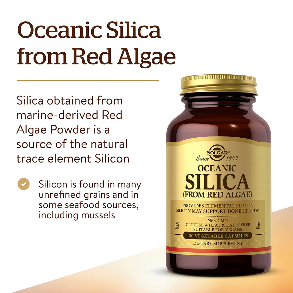 Solgar Oceanic Silica from Red Algae 25 mg - 100 Vegetable Capsules - image 3