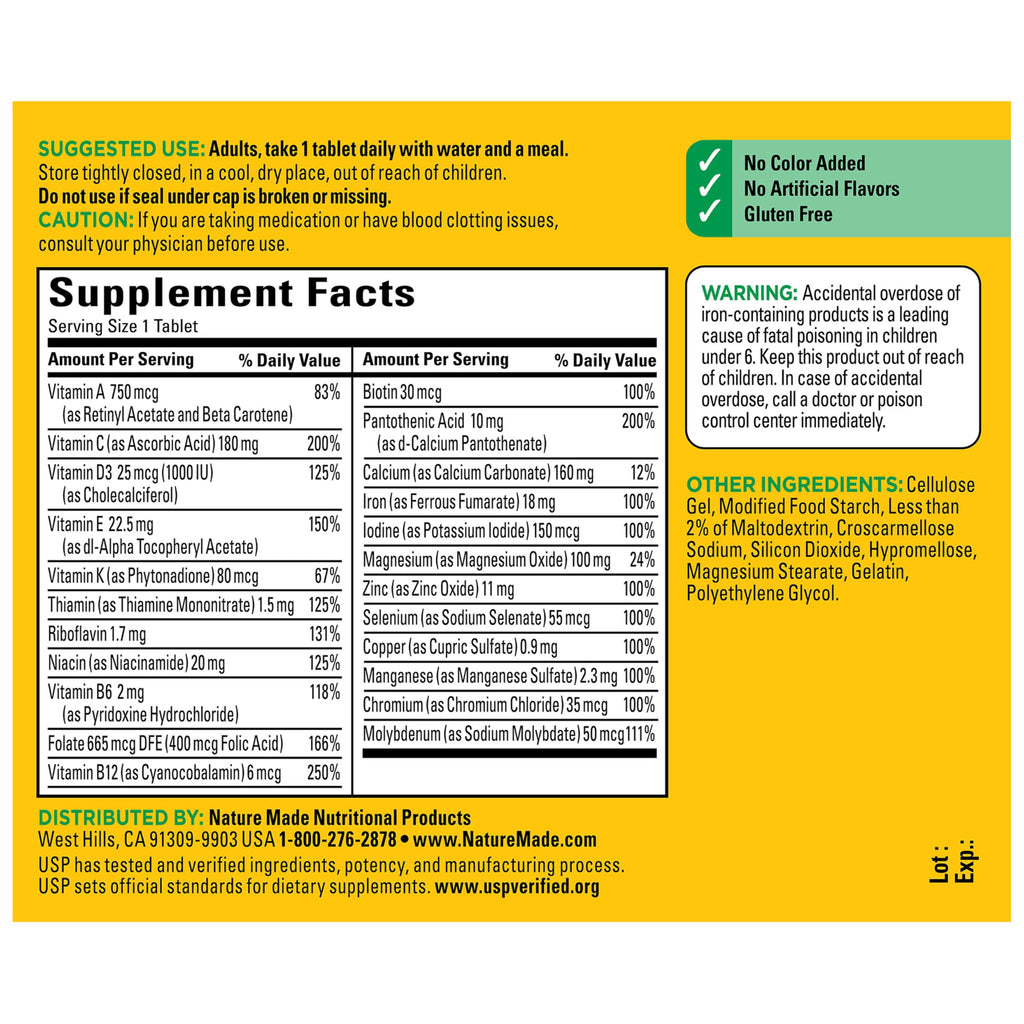 Nature Made Multivitamin with Iron - 130 Tablets - image 7