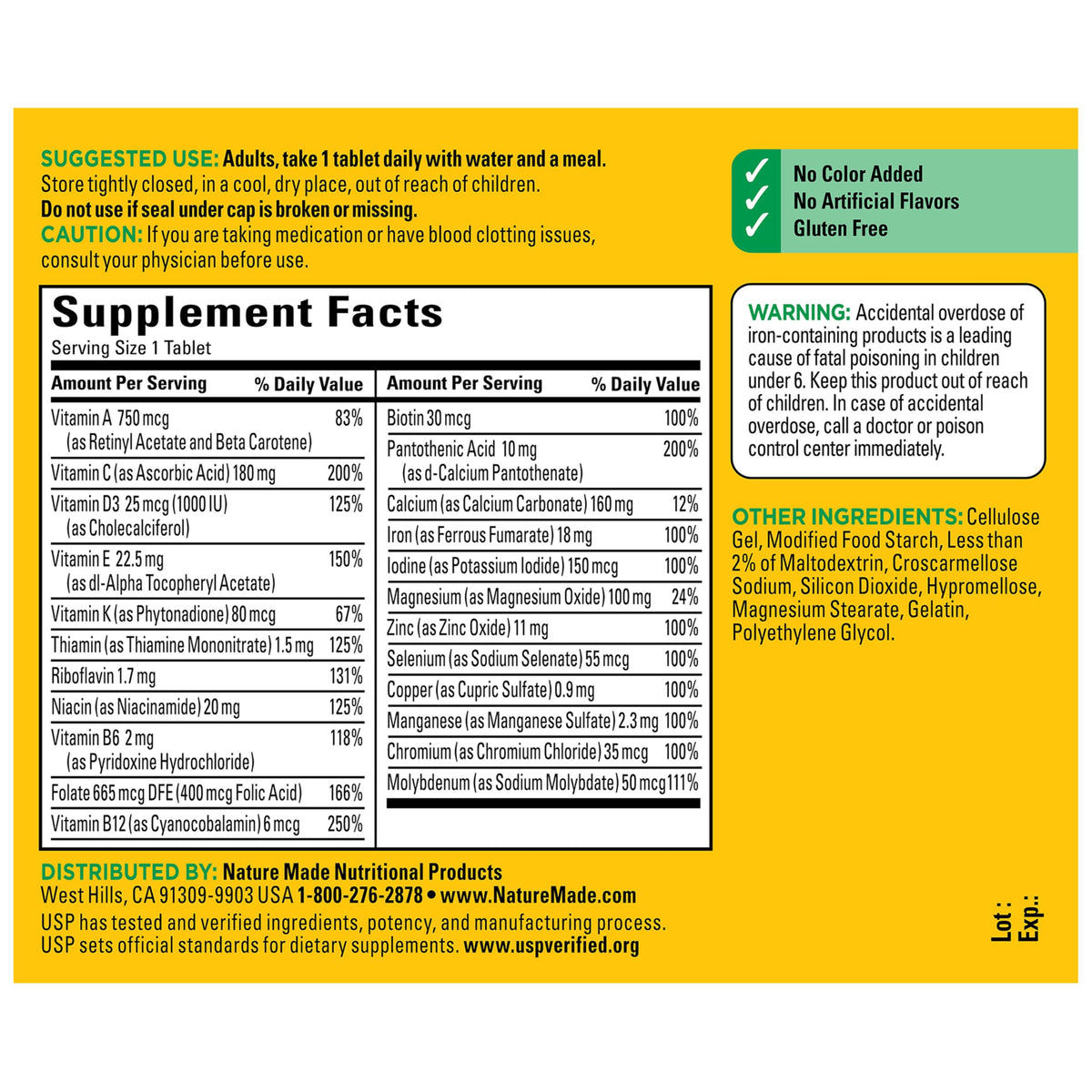 Nature Made Multivitamin with Iron - 130 Tablets - image 7