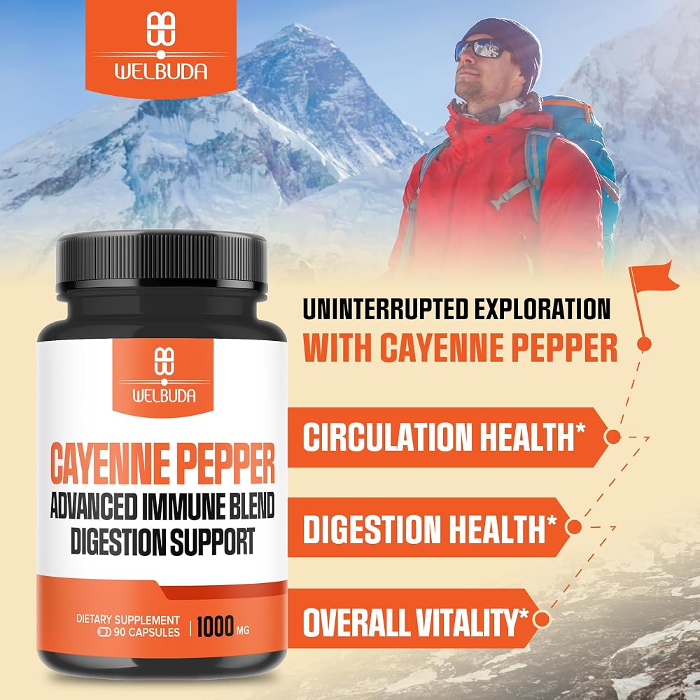 WELBUDA Cayenne Supplement - 90 210 Capsules - 300mg