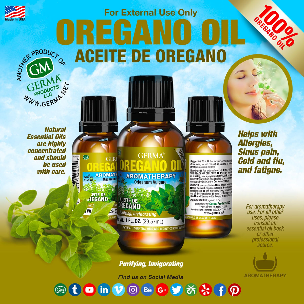 Germa Natural Oregano Oil 100% Pure - 1 fl oz - image 8