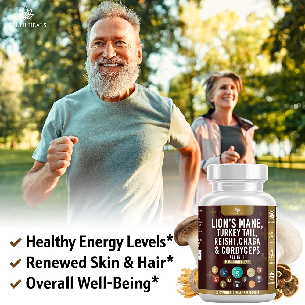 Health Heals Mushroom Supplement 20-in-1 Complex - 120 Capsules - image 5