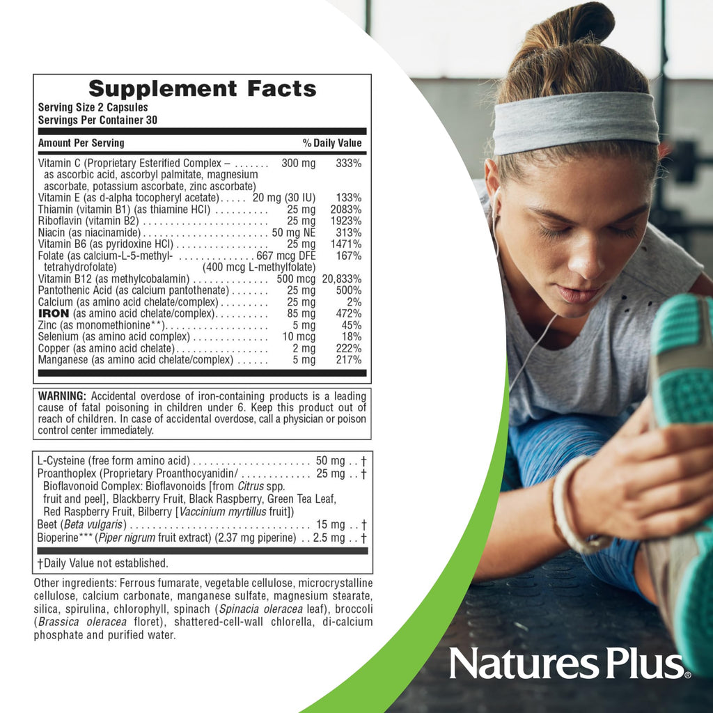 NaturesPlus Hema-Plex Iron 85 mg - 60 Capsules - image 4