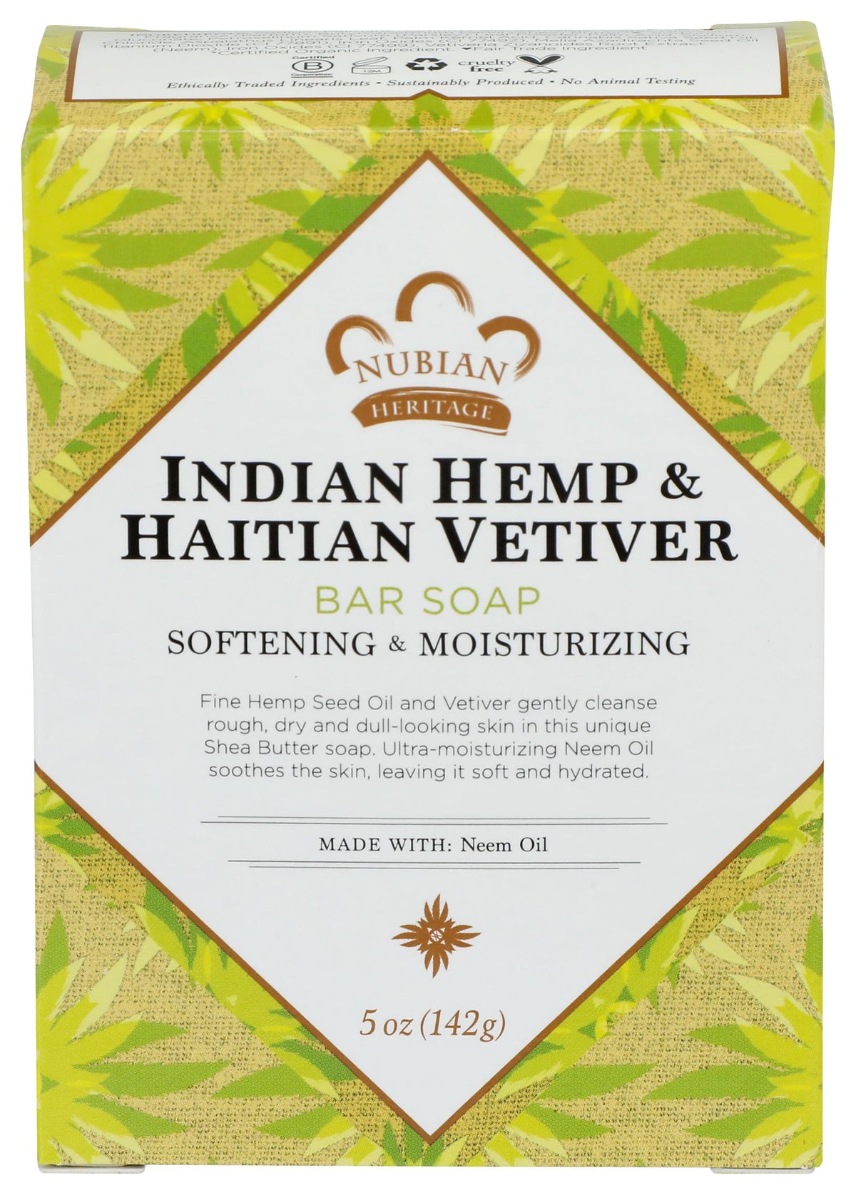 Nubian Heritage Indian Hemp Soap Bar - 5 Ounce
