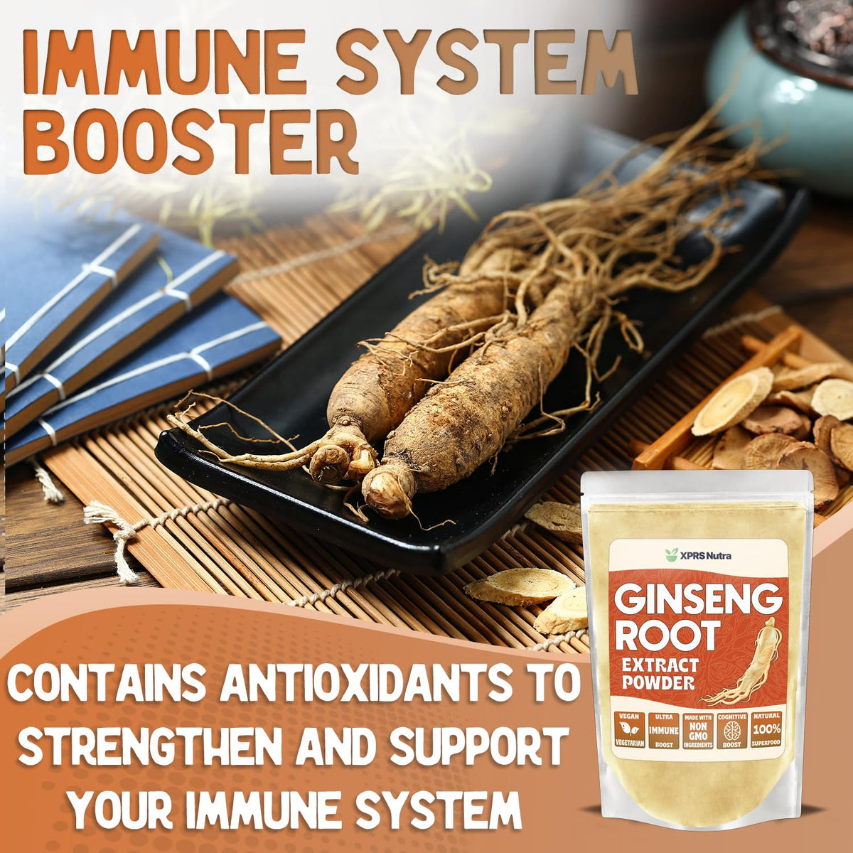 XPRS Nutra Ginseng Root Extract Powder - Ginseng Powder Supports
