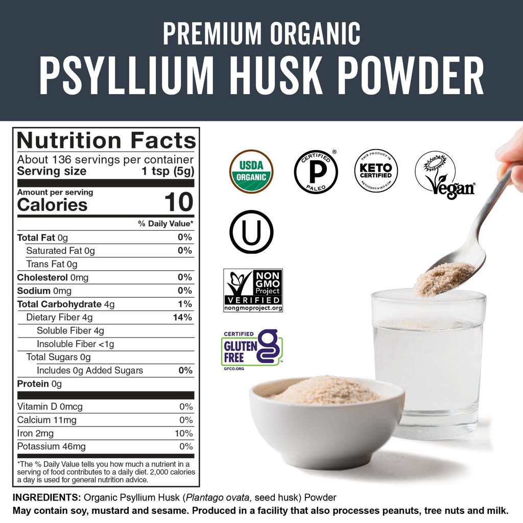 Viva Naturals Organic Psyllium Husk Powder - 24 oz - image 7