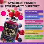 NUTRAHARMONY Biotin Gummies with Collagen - Hair Growth Support Skin