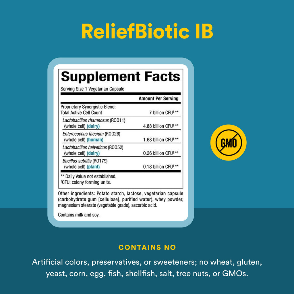 Natural Factors ReliefBiotic IB Probiotic 7 Billion CFU - 30 Vegetarian Capsules - image 5