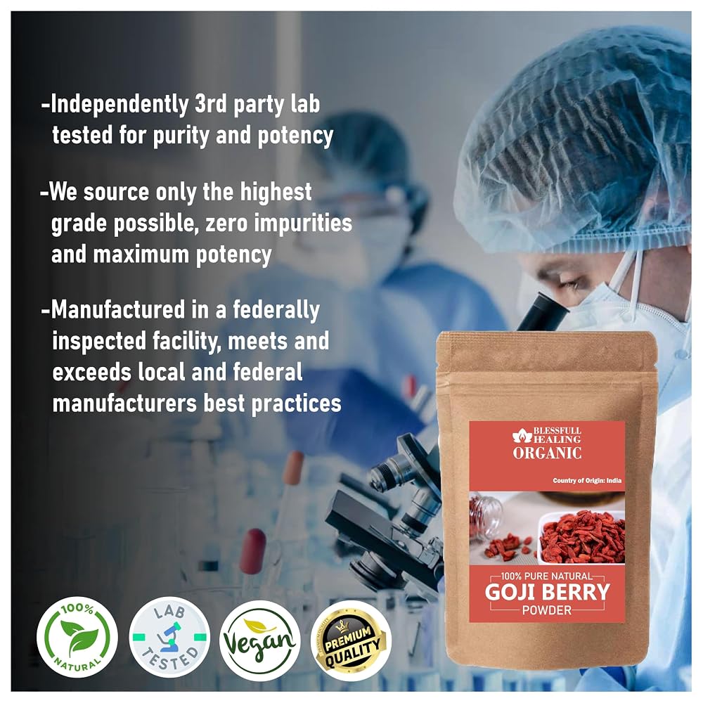 Blessfull Healing Organic Goji Berry Powder 100% Pure Natural 200