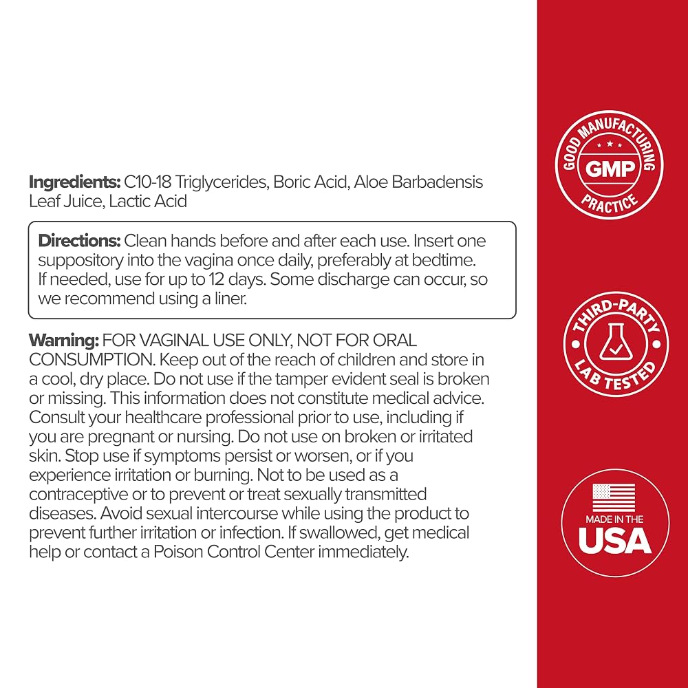 O Positiv URO Boric Acid Vaginal Suppository - 12 Count - image 6