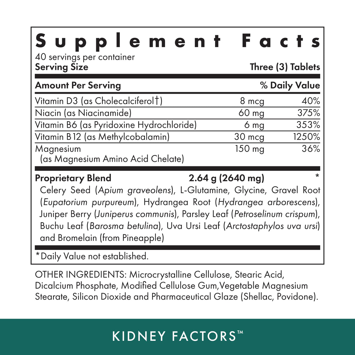 Michael's Kidney Factors Supplement - 120 Tablets - image 2