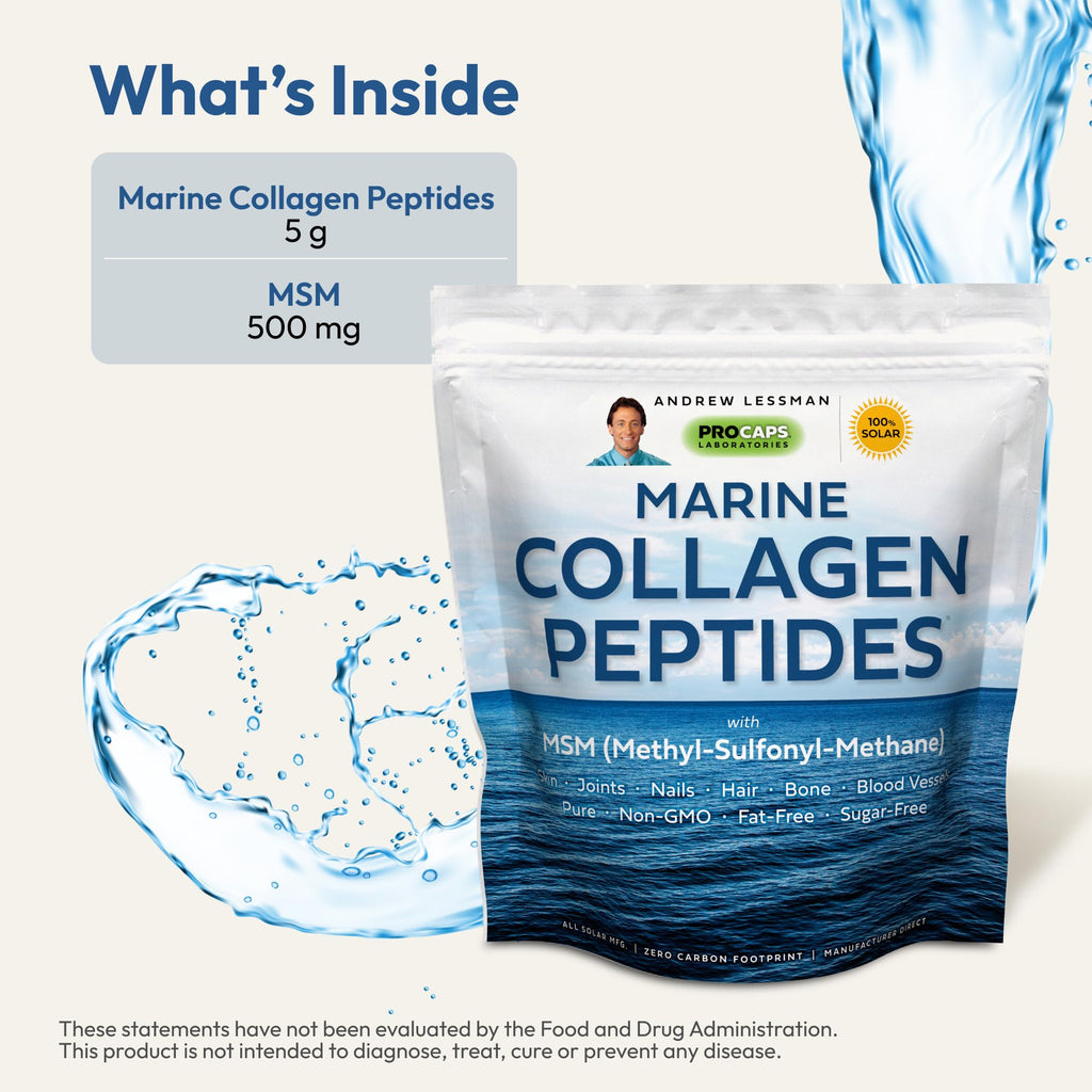 ANDREW LESSMAN Marine Collagen Peptides Powder and MSM Servings