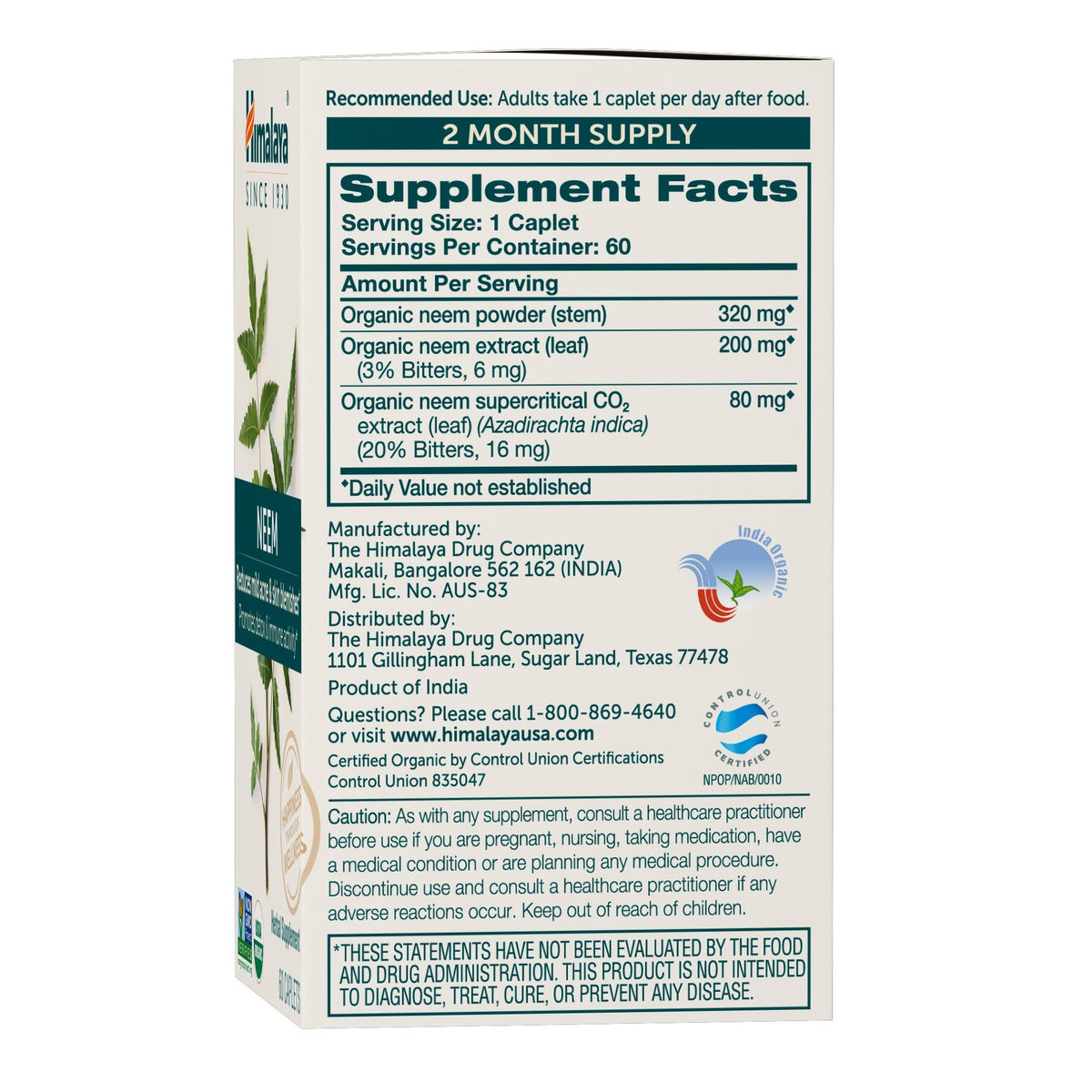 Himalaya Neem Systemic Purifier - 60 Caplets - image 2