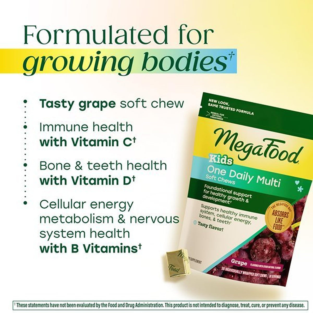 MegaFood Kids One Daily Multivitamin Soft Chews, Grape - 30 Chews - image 4