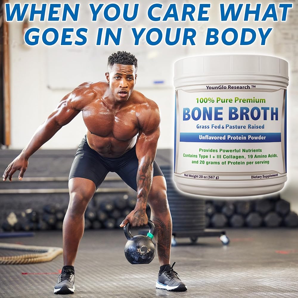 YounGlo Research Bone Broth Beef Protein Powder - 20 oz - image 3