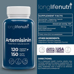 LongLifeNutri Artemisinin 150mg Sweet Wormwood - 120 Vegetarian Capsules - image 2