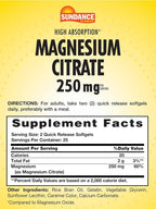 Sundance Magnesium Citrate 250 mg - 50 Softgels - image 2