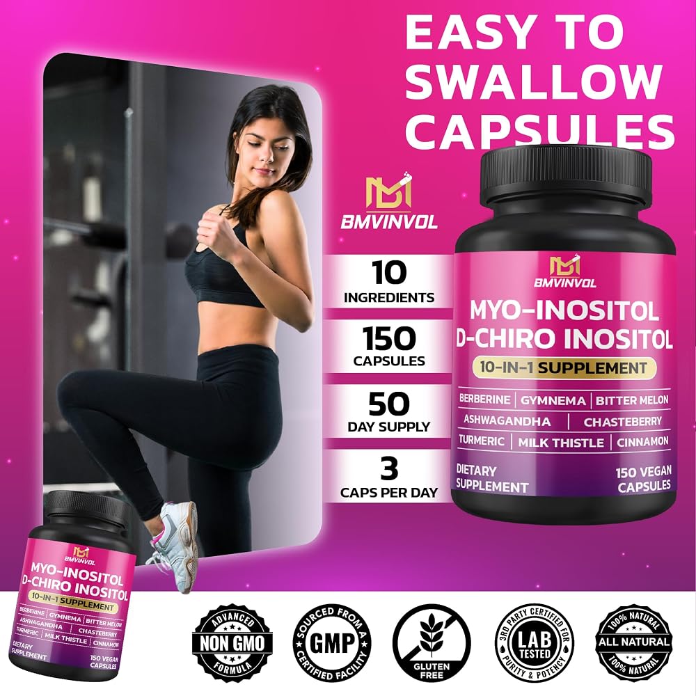 BMVINVOL Inositol Supplement with Berberine & Ashwagandha - 150 Capsules - image 6